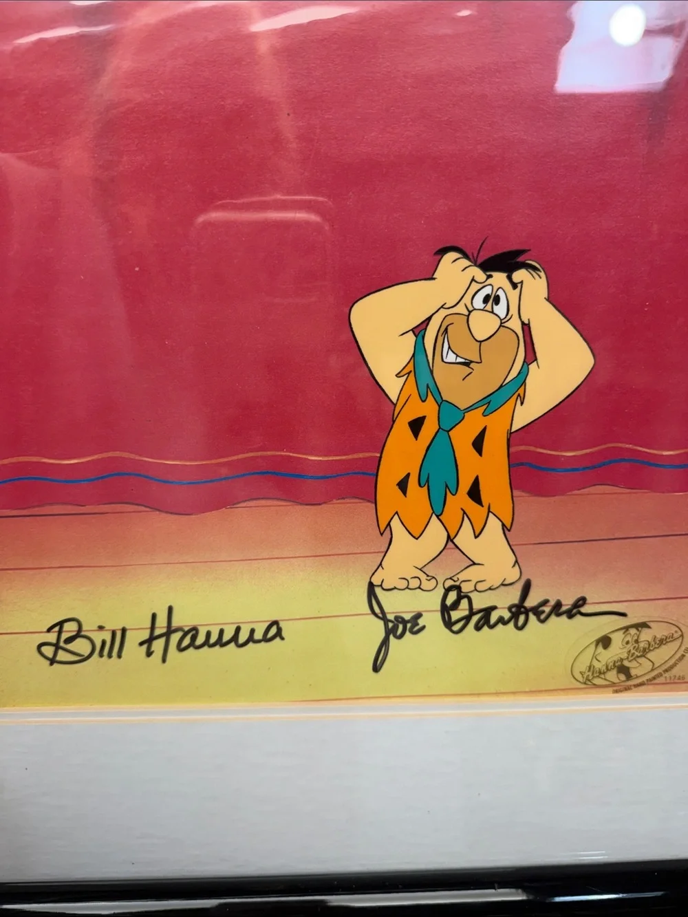 Authentic Framed Cartoon Wall Art in Red and Orange Featuring Classic Character